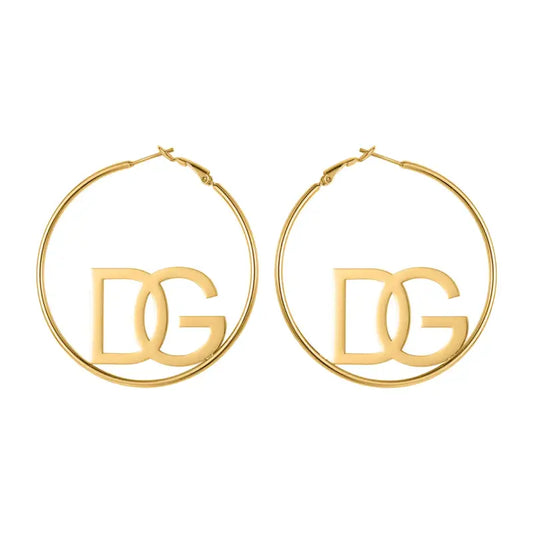 Custom Initial Hoop Earrings: Bold & Personalized Elegance - Gold / 30mm - 1.2in