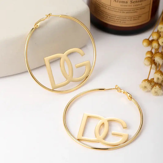 Custom Initial Hoop Earrings: Bold & Personalized Elegance