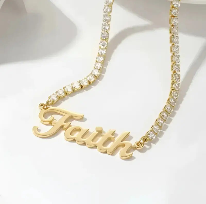 Custom Name Tennis Necklace - Jewelry