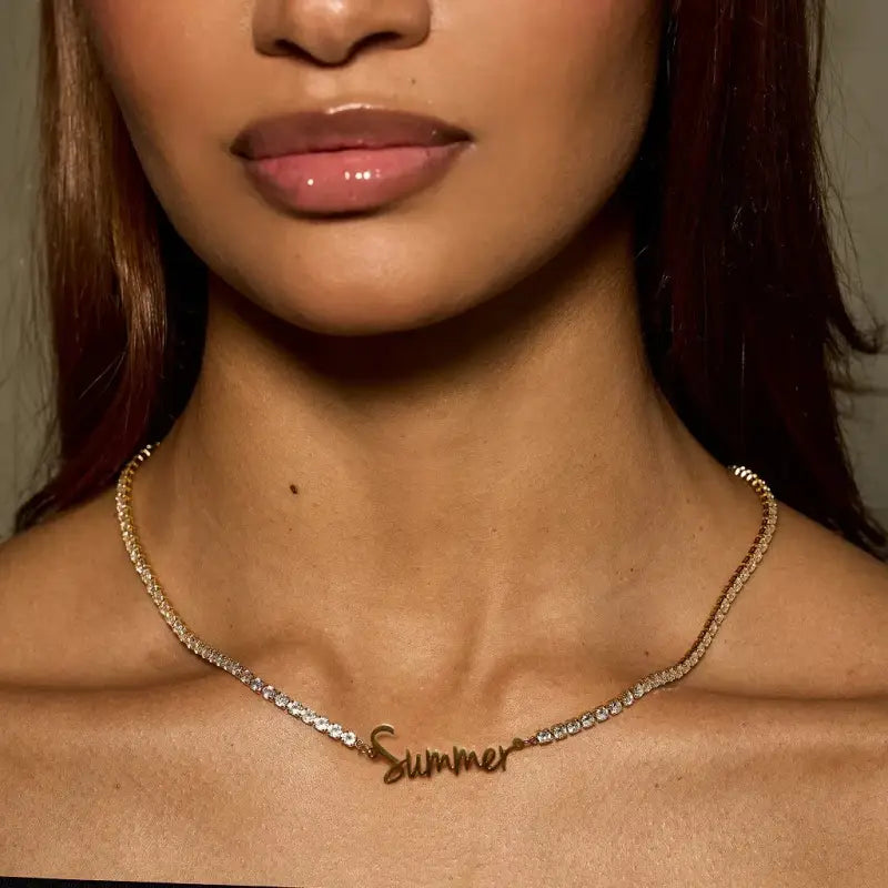 Custom Summer Name Tennis Necklace - Jewelry