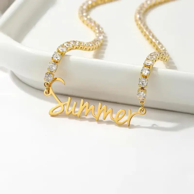 Custom Summer Name Tennis Necklace - Jewelry
