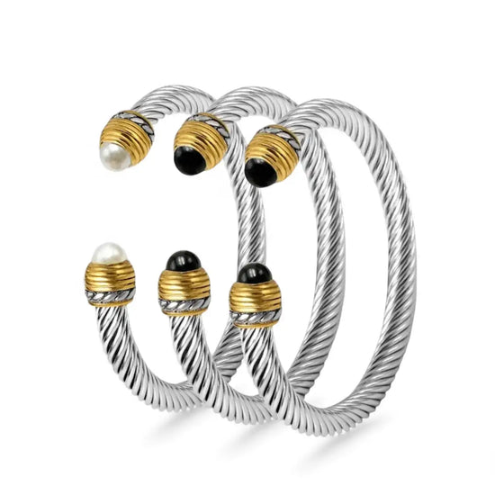 David yurman cable classics bracelet with gold and black accents.