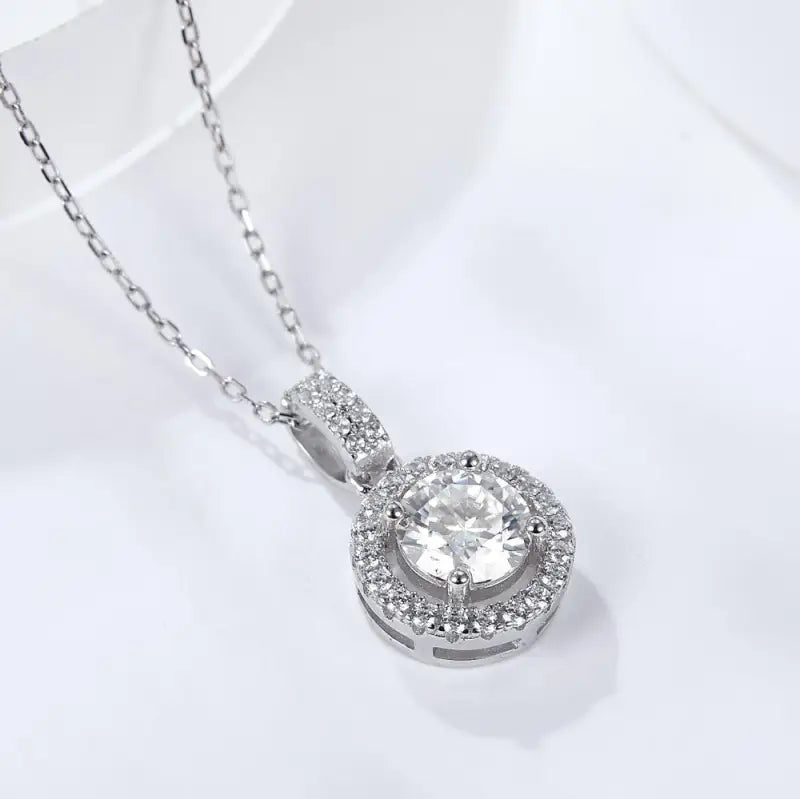 Deborah Moissanite Pendant Necklace - Silver - Jewelry