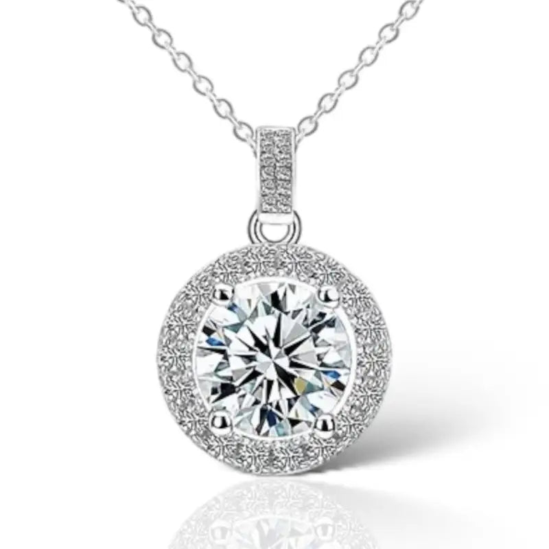 Deborah Moissanite Pendant Necklace - Silver - Jewelry