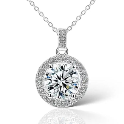 Deborah Moissanite Pendant Necklace - Silver - Jewelry