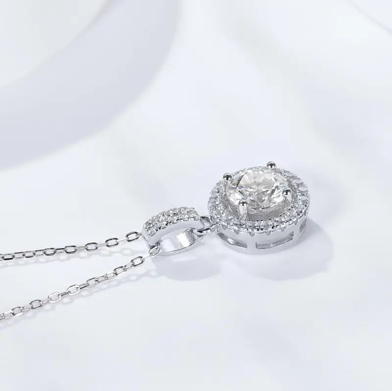 Deborah Moissanite Pendant Necklace - Silver - Jewelry