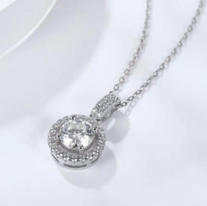 Deborah Moissanite Pendant Necklace - Silver - Jewelry