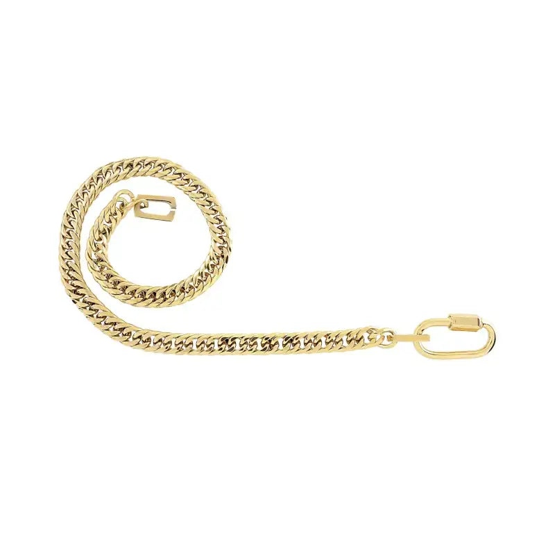 Designer Carabiner Cuban Chain Necklace - Gold - Jewelry