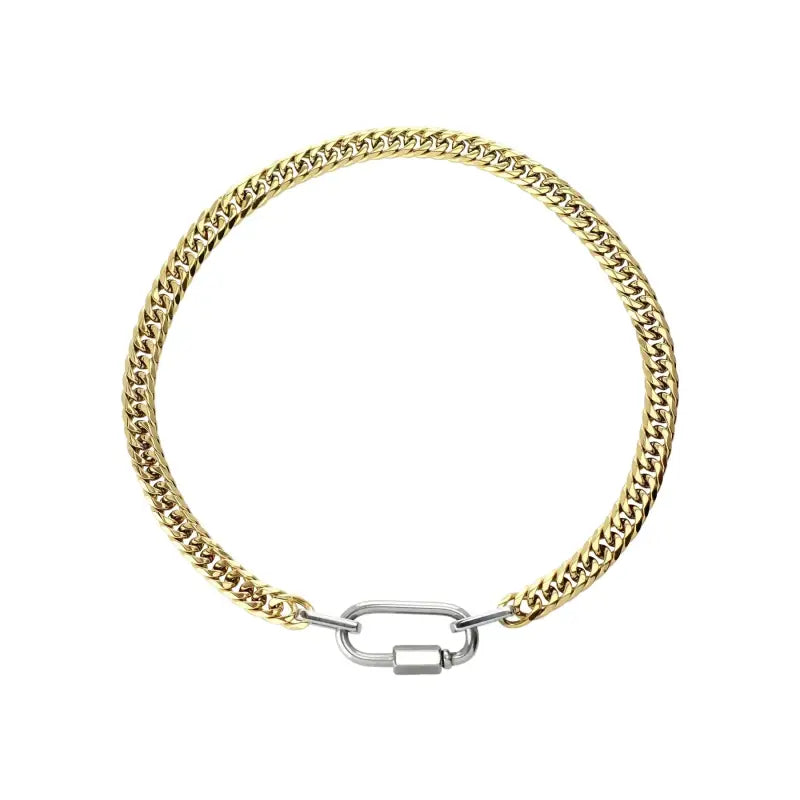 Designer Carabiner Cuban Chain Necklace - Gold | Platinum - Jewelry