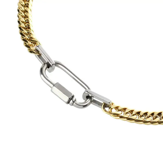 Designer Carabiner Cuban Chain Necklace - Jewelry