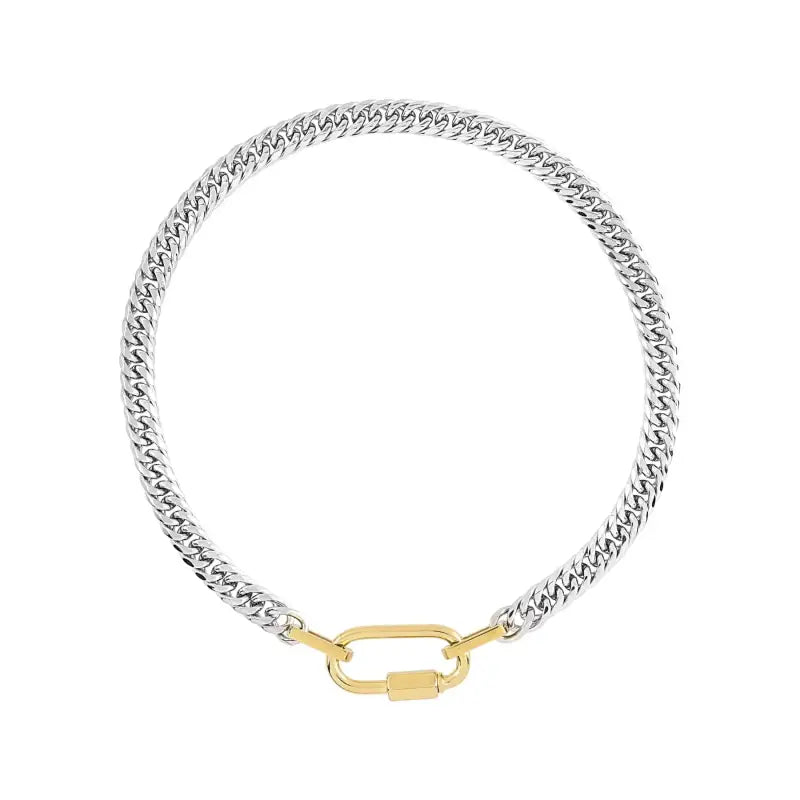 Designer Carabiner Cuban Chain Necklace - Jewelry