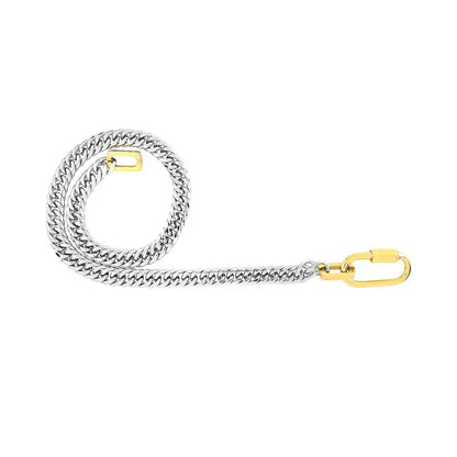 Designer Carabiner Cuban Chain Necklace - Platinum | Gold - Jewelry