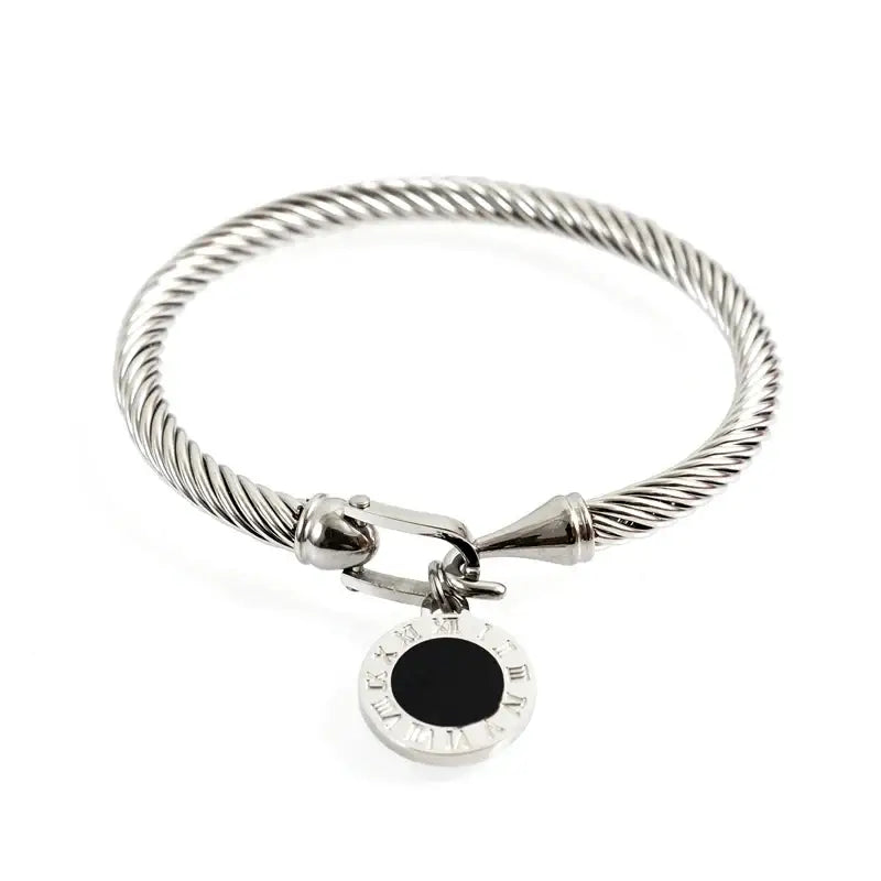 Designer Luxe Roman Bracelet - Silver