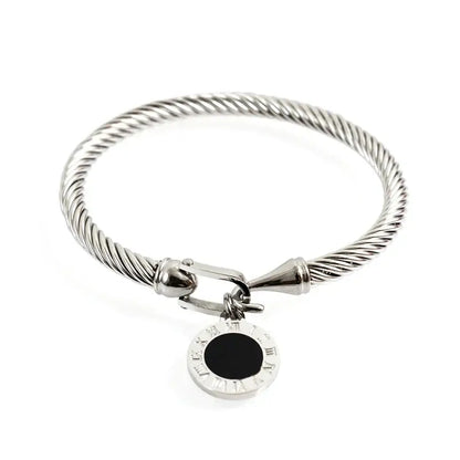 Designer Luxe Roman Bracelet - Silver