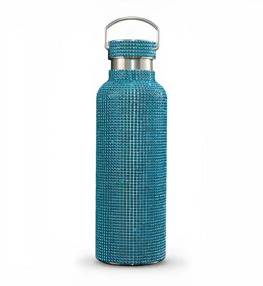 Diamond Bling Steel Tumbler - Shiny Blue