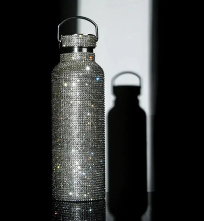 Diamond Bling Steel Tumbler - Shiny Silver