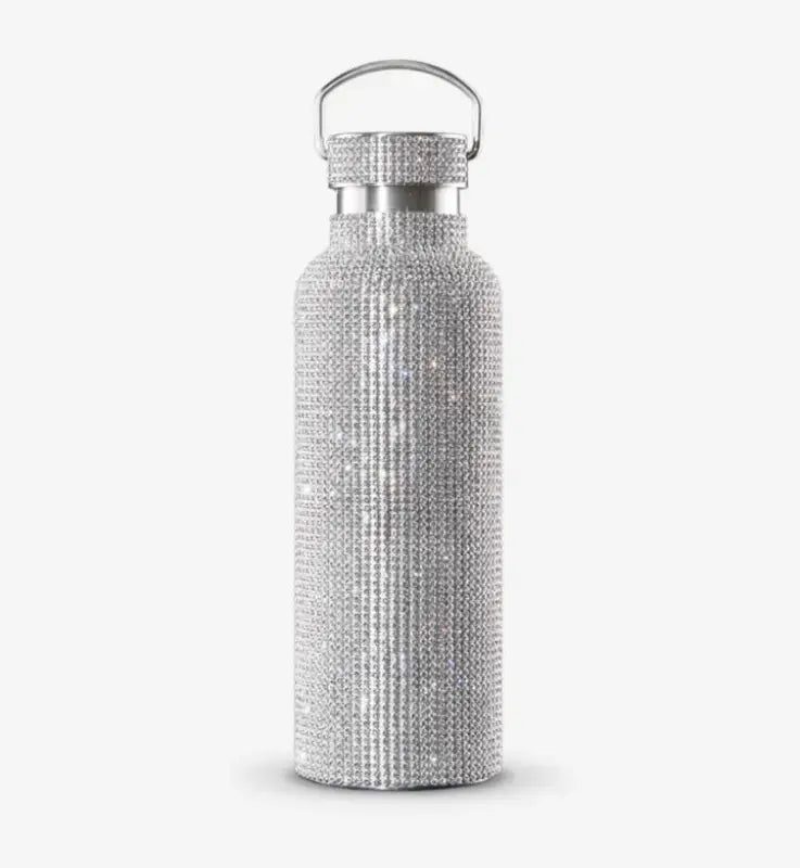 Diamond Bling Steel Tumbler - Shiny Silver