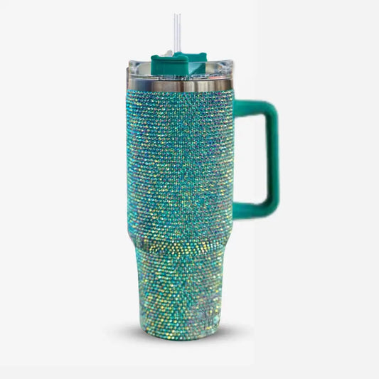 Diamond Bling Travel Mug - Lime Green 40oz - 40Oz - Mug