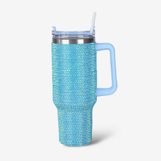 Diamond Bling Travel Mug - Ocean Blue