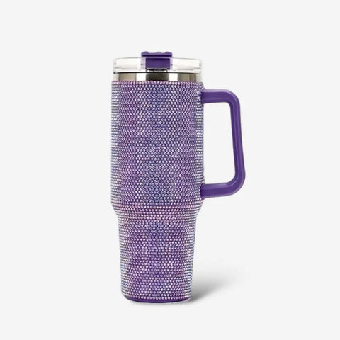 Diamond Bling Travel Mug - Purple