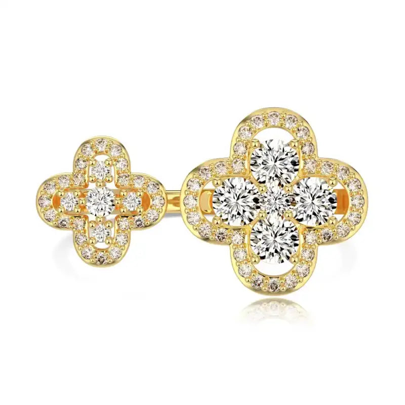 ✨ Divine Dual Clover Ring - Jewelry