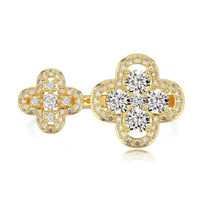 ✨ Divine Dual Clover Ring - Jewelry