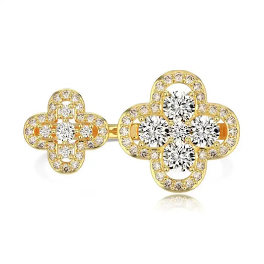 ✨ Divine Dual Clover Ring - Jewelry
