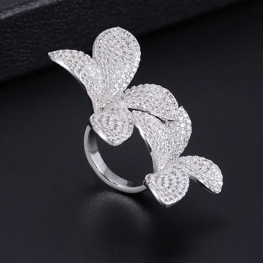 Double Blooming Grace Bridal Ring - Jewelry