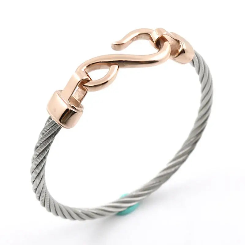 Dual-Tone Cable Hook Bracelet