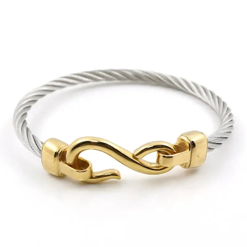 Dual-Tone Cable Hook Bracelet