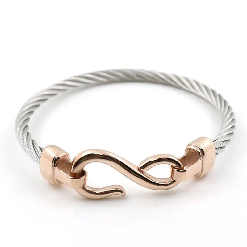 Dual-Tone Cable Hook Bracelet