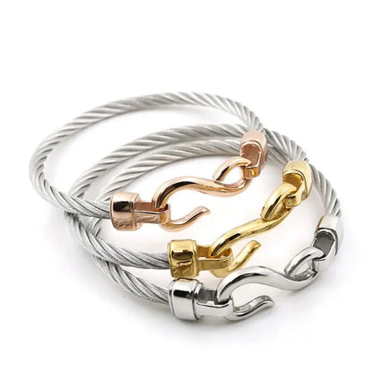 Dual-Tone Cable Hook Bracelet