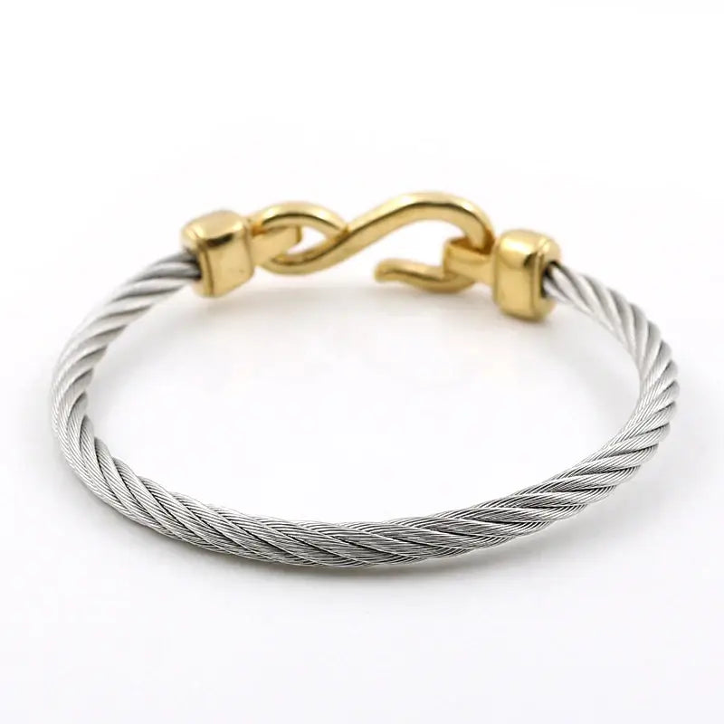 Dual-Tone Cable Hook Bracelet