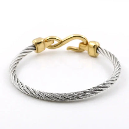 Dual-Tone Cable Hook Bracelet