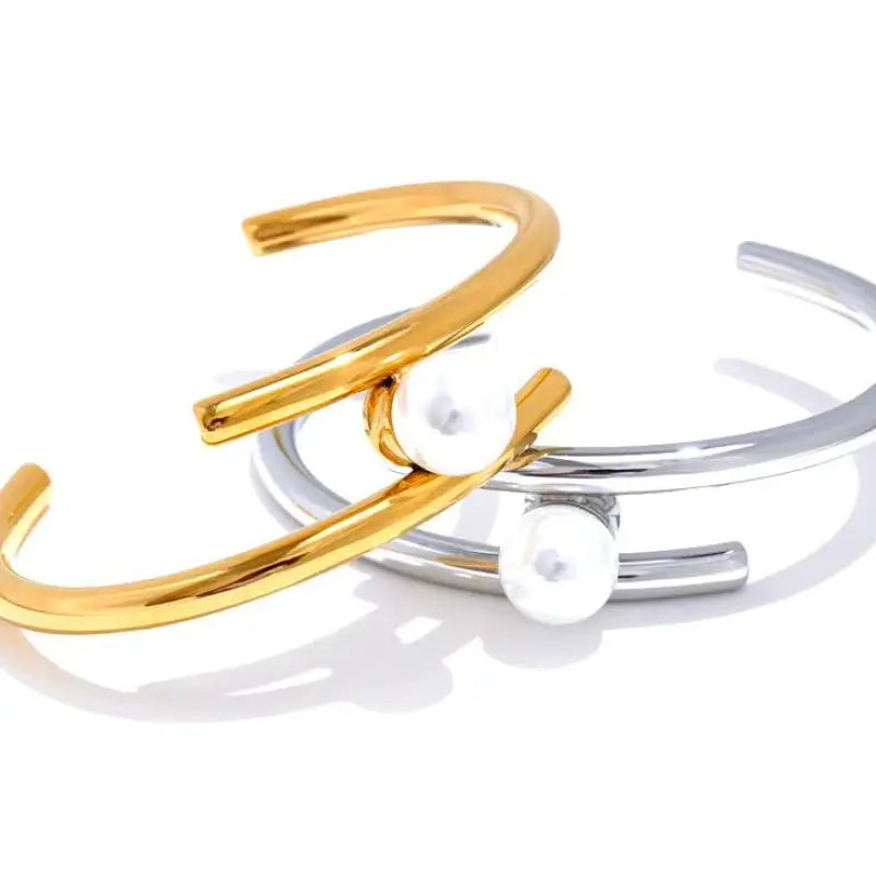 Eclipse Moon Cuff Bangle | 18k Gold Plated | Platinum - Jewelry