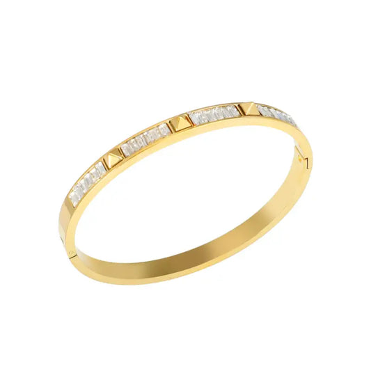 Elegant CZ Studded Bangle Bracelet