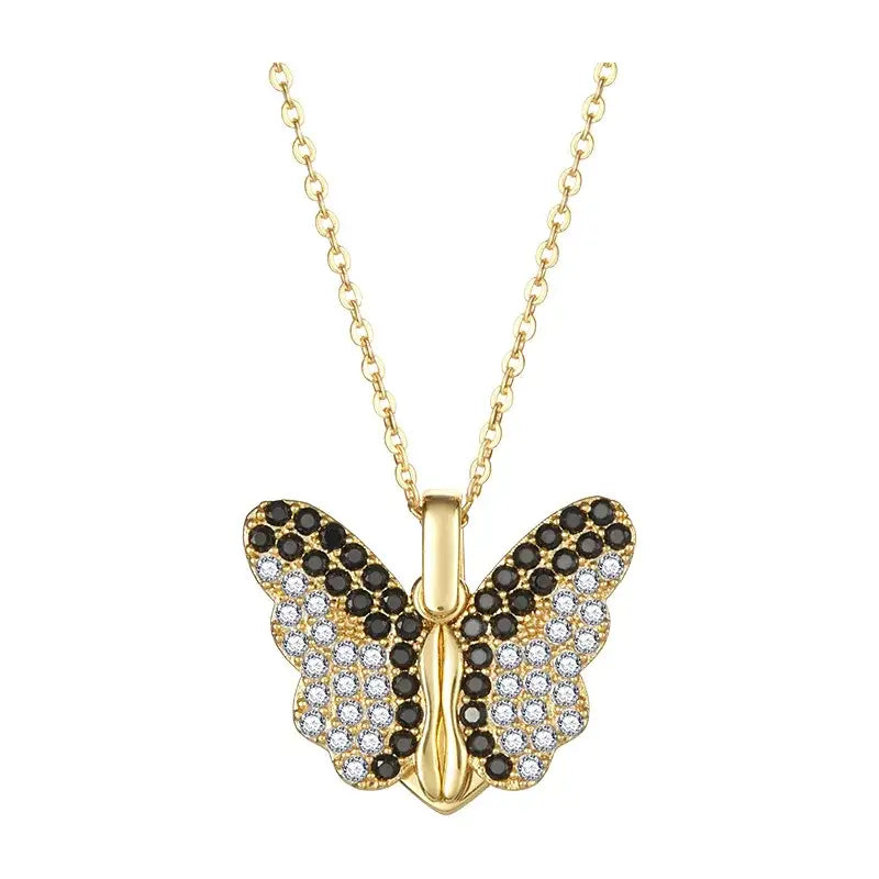 Elegant Two-Tone Leaf Pendant Necklace - No custom / Butterfly necklace1 / United States|Commonly|Commonly - Jewelry