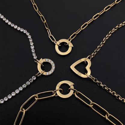 eManco Fashion Charm Bracelet DIY Stainless Steel Adjustable Paperclip Pearl Necklaces Accessories Handmade Ladies