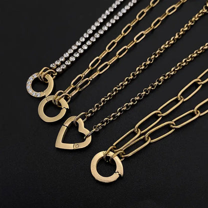 eManco Fashion Charm Bracelet DIY Stainless Steel Adjustable Paperclip Pearl Necklaces Accessories Handmade Ladies