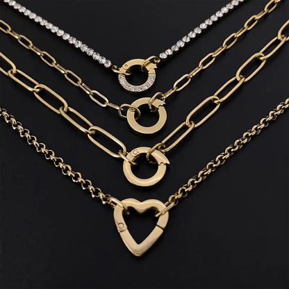 eManco Fashion Charm Bracelet DIY Stainless Steel Adjustable Paperclip Pearl Necklaces Accessories Handmade Ladies