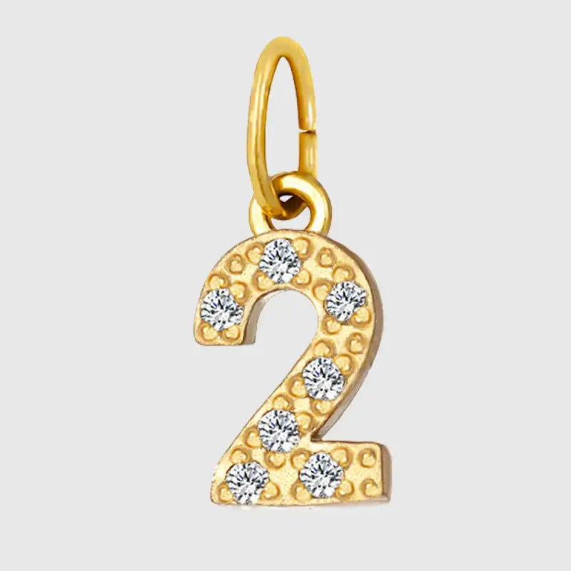 eManco Luxury Zirconia Alphanumeric Pendant Stainless Steel Gold Plated DIY Necklace Wholesale ZP39295D2