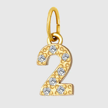 eManco Luxury Zirconia Alphanumeric Pendant Stainless Steel Gold Plated DIY Necklace Wholesale ZP39295D2
