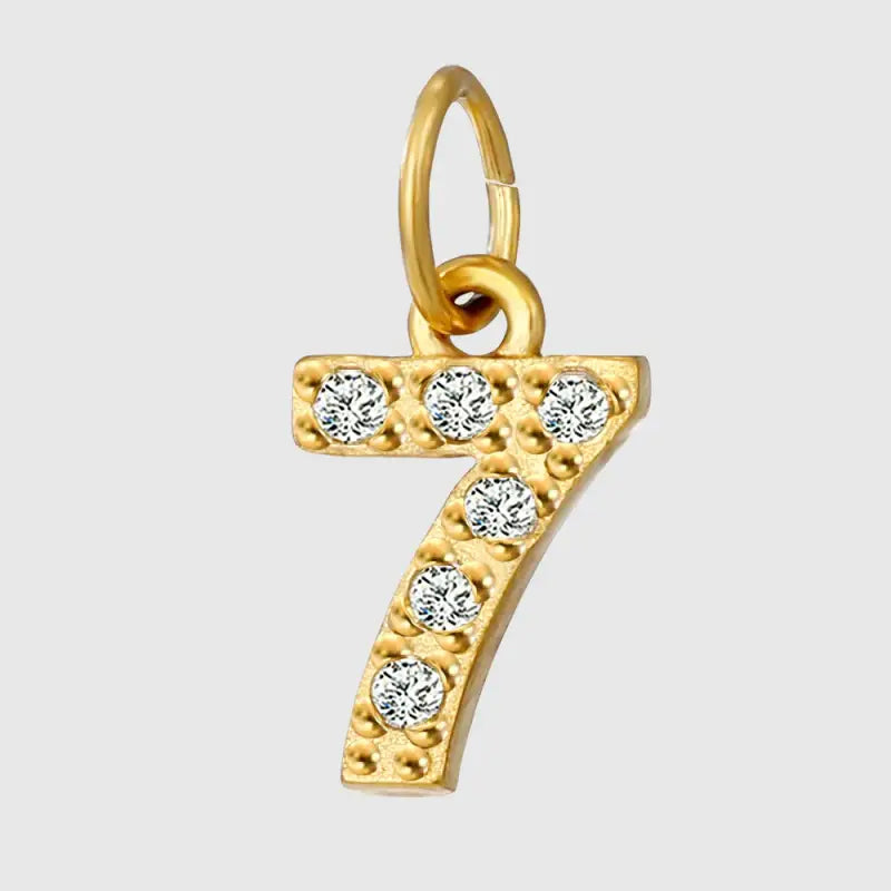 eManco Luxury Zirconia Alphanumeric Pendant Stainless Steel Gold Plated DIY Necklace Wholesale ZP39295D7