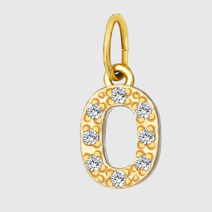 eManco Luxury Zirconia Alphanumeric Pendant Stainless Steel Gold Plated DIY Necklace Wholesale ZP39295D0