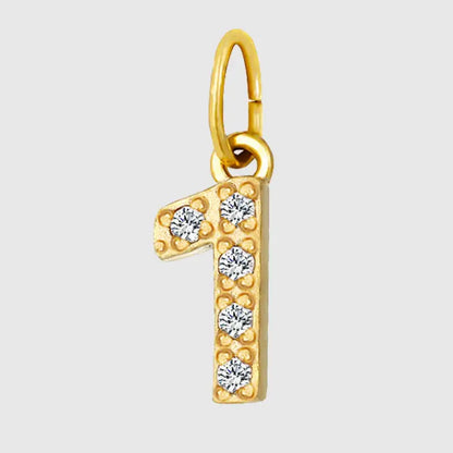 eManco Luxury Zirconia Alphanumeric Pendant Stainless Steel Gold Plated DIY Necklace Wholesale ZP39295D1