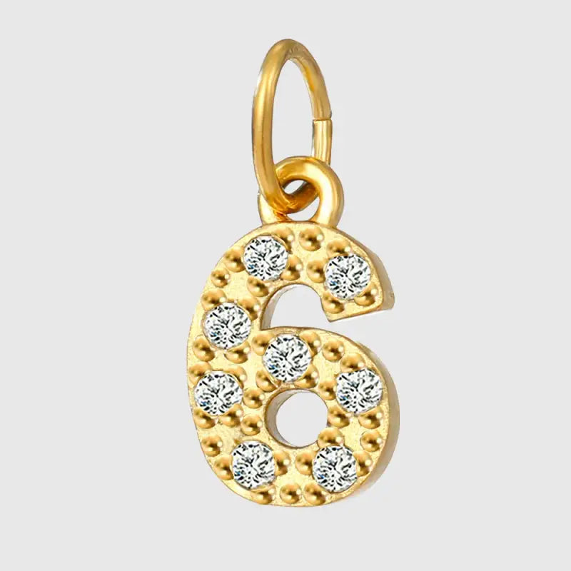 eManco Luxury Zirconia Alphanumeric Pendant Stainless Steel Gold Plated DIY Necklace Wholesale ZP39295D6