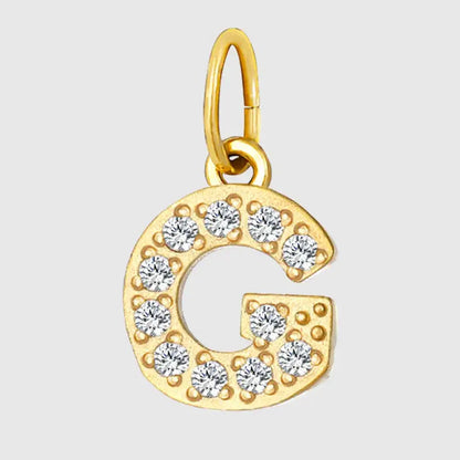 eManco Luxury Zirconia Alphanumeric Pendant Stainless Steel Gold Plated DIY Necklace Wholesale ZP39269 G