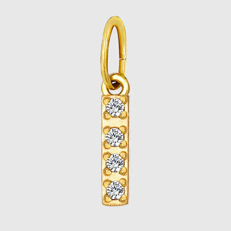 eManco Luxury Zirconia Alphanumeric Pendant Stainless Steel Gold Plated DIY Necklace Wholesale ZP39269
