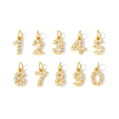 eManco Luxury Zirconia Alphanumeric Pendant Stainless Steel Gold Plated DIY Necklace Wholesale