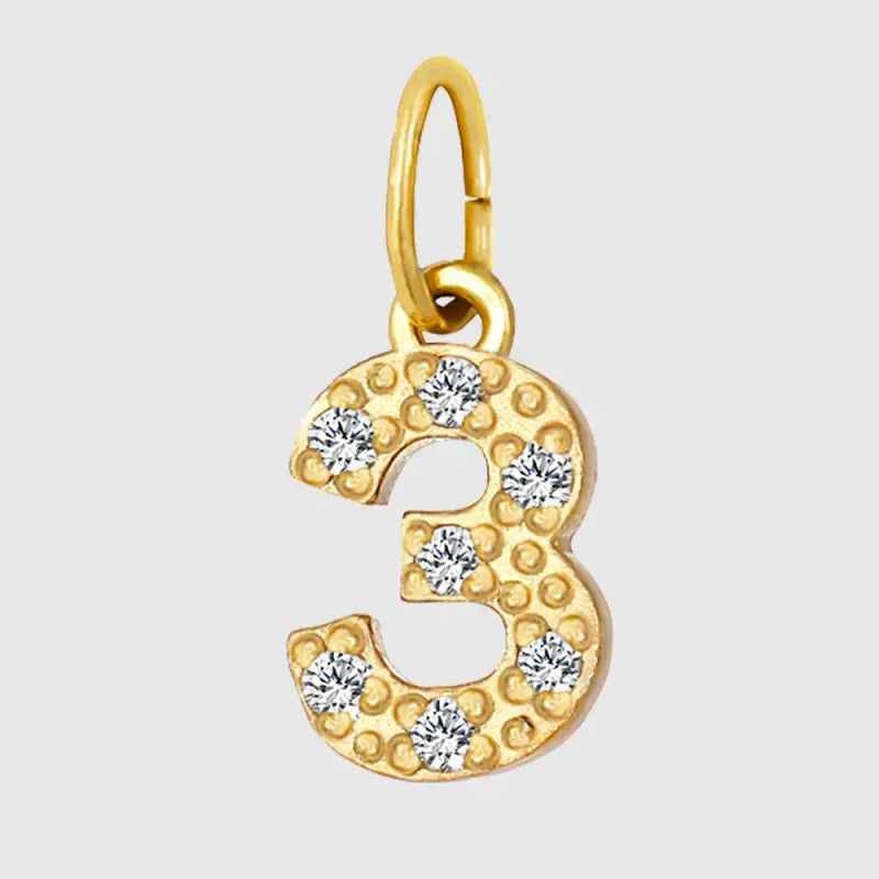eManco Luxury Zirconia Alphanumeric Pendant Stainless Steel Gold Plated DIY Necklace Wholesale ZP39295D3